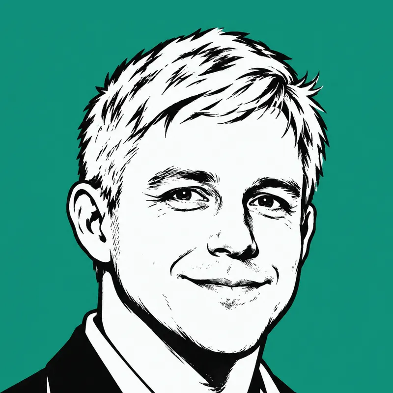 Illustrated portrait of Nathan Lands